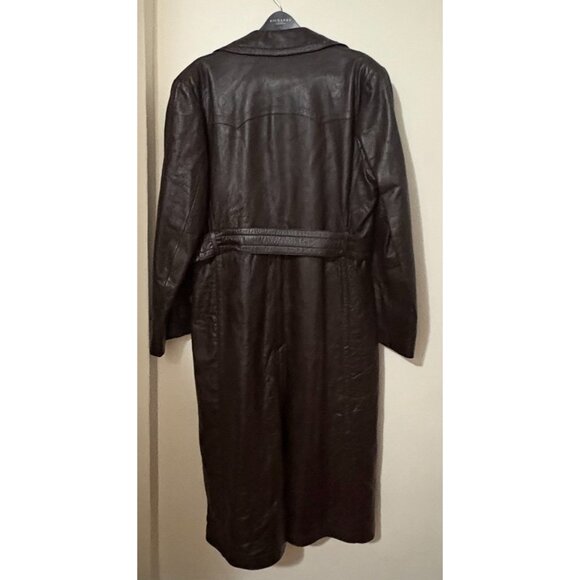 Bergfreund German leather coat trench coat sz 50 40's WWII Era Collectible VTG - Picture 7 of 7